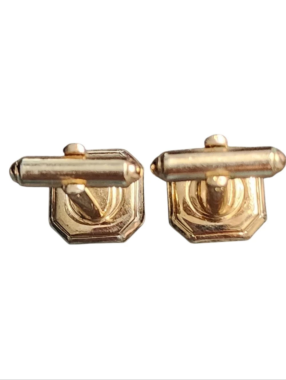 Vintage Hickok Goldtone Black Enamel Cufflinks